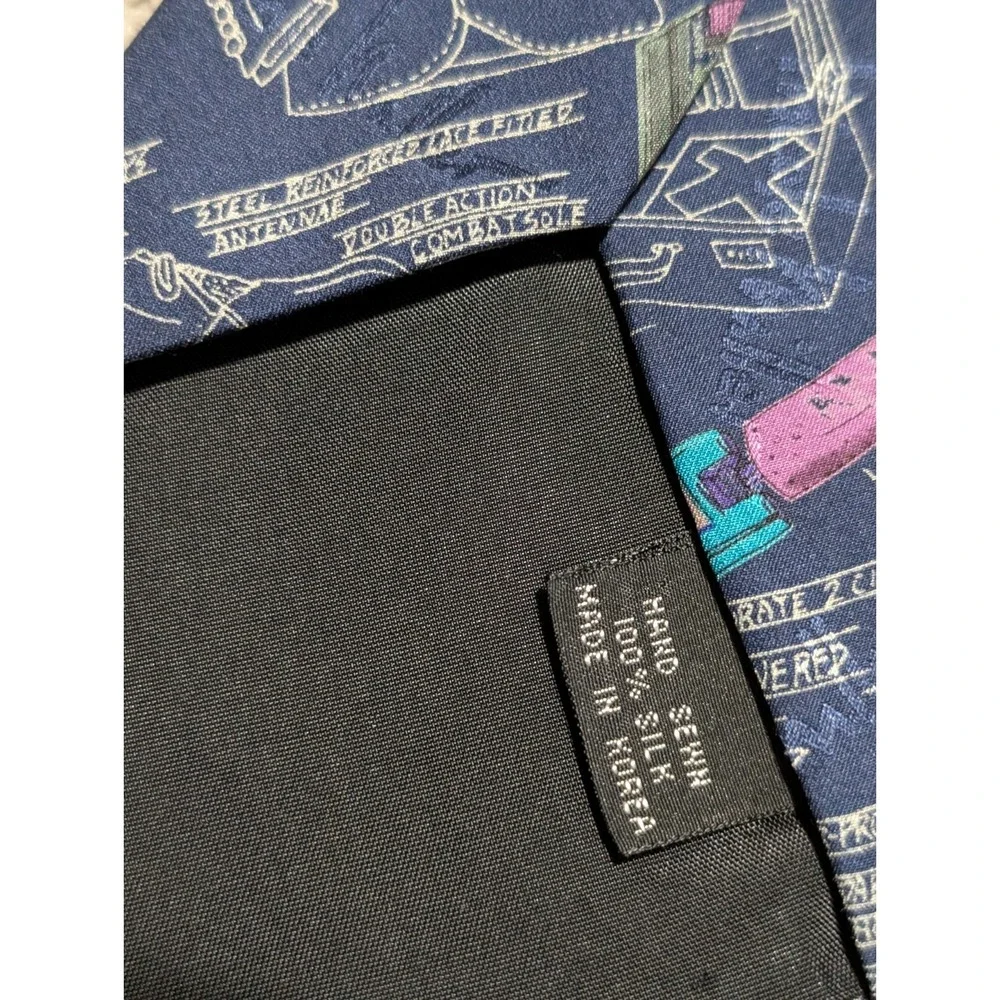 Nicole Miller Retro Electronic Tie Novelty 100% Silk Necktie Print 1994 Vintage